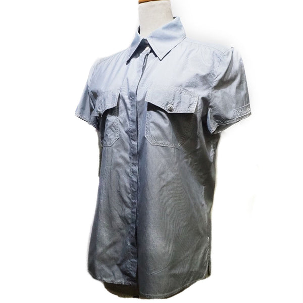 [香奈儿]香奈儿 
 短袖衬衫 
 P24930V15491真丝蓝色女士B级