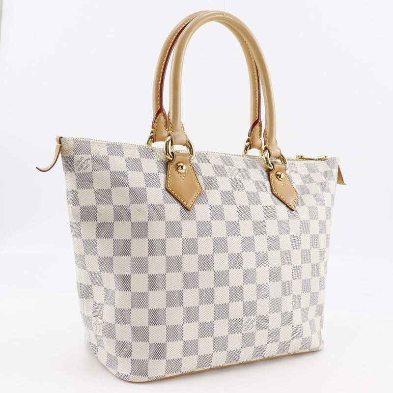 [Louis Vuitton]LOUIS VUITTON
 Saleya PM handbag 
 N51186 Damier Eulu Canvas White VI3057 engraved handbill A5 Fastener Saleya PM Ladies