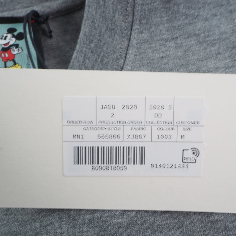 [구찌] 구찌 
 미키 디즈니 공동 작업 짧은 슬리브 T 셔츠 
 크기 565806 Cotton Grey Mickey Disney Collaboration Men 's Rank