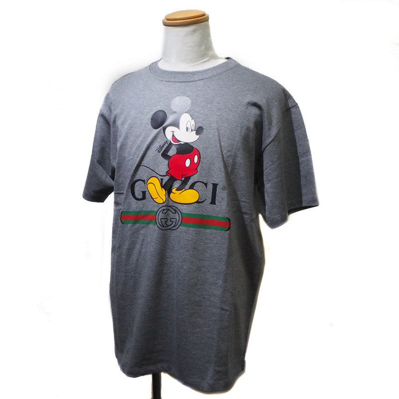 [Gucci] Gucci 
 Colaboración Mickey Disney manga t -camiseta 
 Sobre el tamaño 565806 COLTION GRIS MICKEY Disney Colaboration Men's R Rank