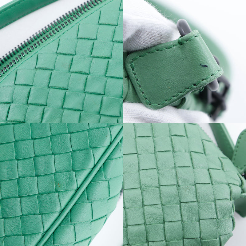 [Bottegaveneta] Bottega Veneta Intrecciato Handbag 239988 Leather X Calf Green Boulder Handsbag A5 Fixer Intrecciato Ladies