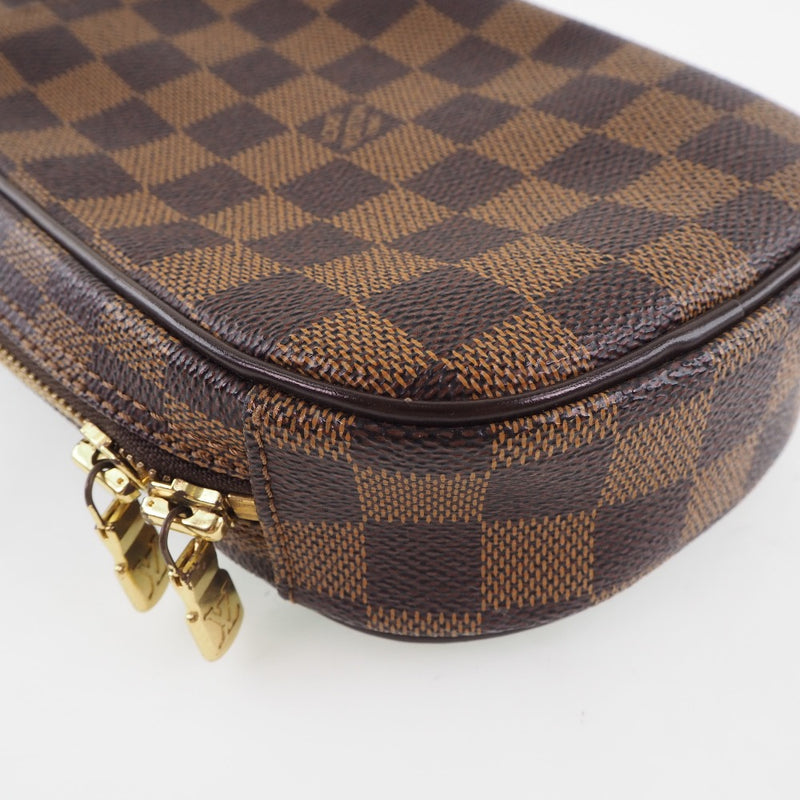 【LOUIS VUITTON】ルイ・ヴィトン
 ポシェットガンジュ ショルダーバッグ
 スペシャルオーダー N48048 ダミエキャンバス 茶 CA0094刻印 斜め掛け ファスナー Pochette Gange ユニセックスA-ランク