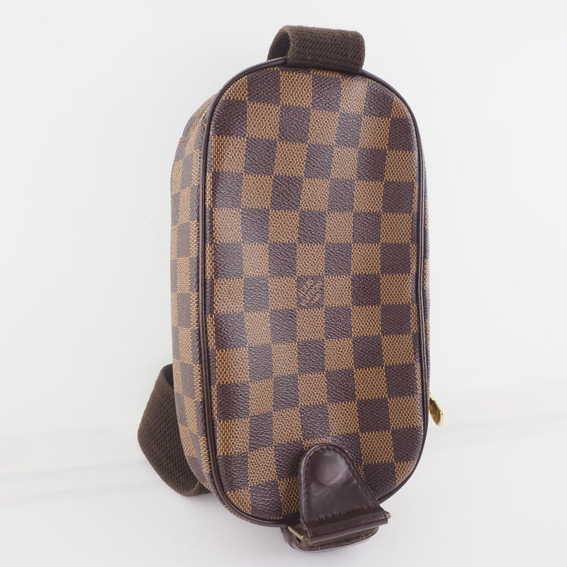 【LOUIS VUITTON】ルイ・ヴィトン
 ポシェットガンジュ ショルダーバッグ
 スペシャルオーダー N48048 ダミエキャンバス 茶 CA0094刻印 斜め掛け ファスナー Pochette Gange ユニセックスA-ランク