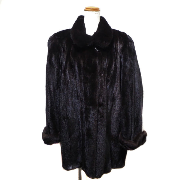[BLACKGLAMA] Black glama 
 Fur coat 
 Mink Black Ladies A+Rank