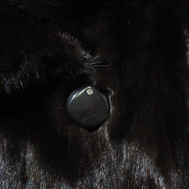 [BLACKGLAMA] Black glama 
 Fur coat 
 Mink Black Ladies A+Rank