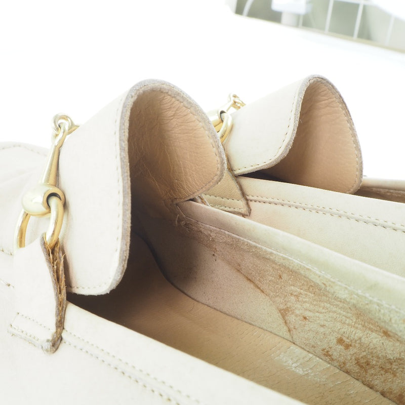 [GUCCI] Gucci 
 Horsebit loafer 
 100 0399 Leather beige HORSEBIT Ladies