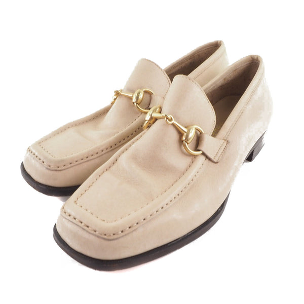 [GUCCI] Gucci 
 Horsebit loafer 
 100 0399 Leather beige HORSEBIT Ladies