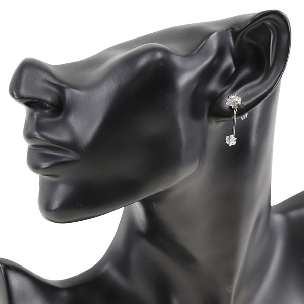 스윙 귀걸이 
 2P PT900 플래티넘 X 다이아몬드 1.000/0.308 1.046/0.308 조각 스탬프 약 4.1g 스윙 레이디 A-Rank