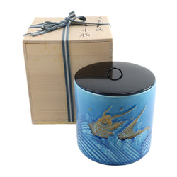 [茶具] shaku- yellow釉阿拉伊苏（Araisui）手指和其他mizuo nishio mizukaku nishio nishio blue [茶餐具]浅黄色釉料araaiso araaiso mizusashi_s等级