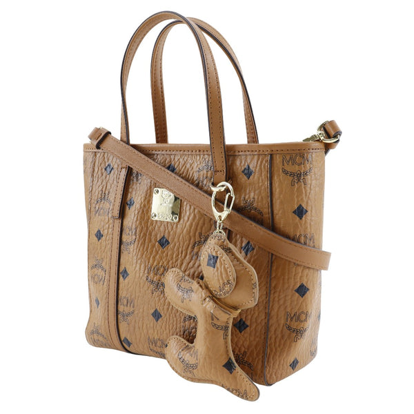 [MCM] M Sea M Visetos Handbag 2WAY shoulder leather Brown Diagonal hanging handbag 2way Fastener VICETOS Ladies A-Rank