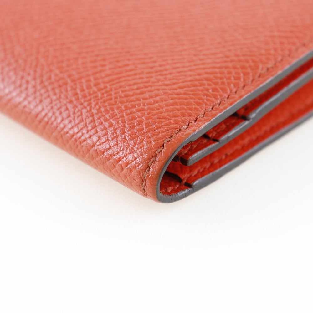 HERMES】エルメス ベアンスフレ 長財布 ヴォーエプソン オレンジ T刻印 
