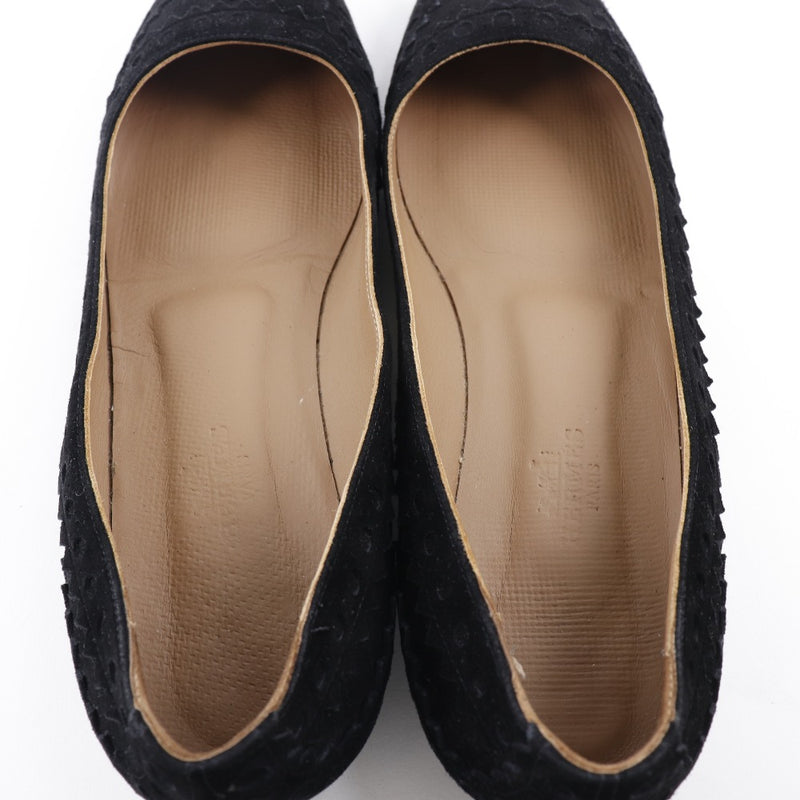 [HERMES] Hermes 
 Flat pumps 
 Medallion Swed Black Flat Ladies