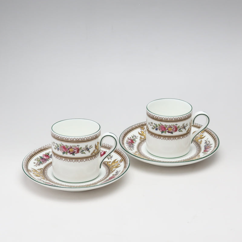 【Wedgwood】ウェッジウッド コロンビア エナメル W959 食器
 デミタスカップ＆ソーサー×2