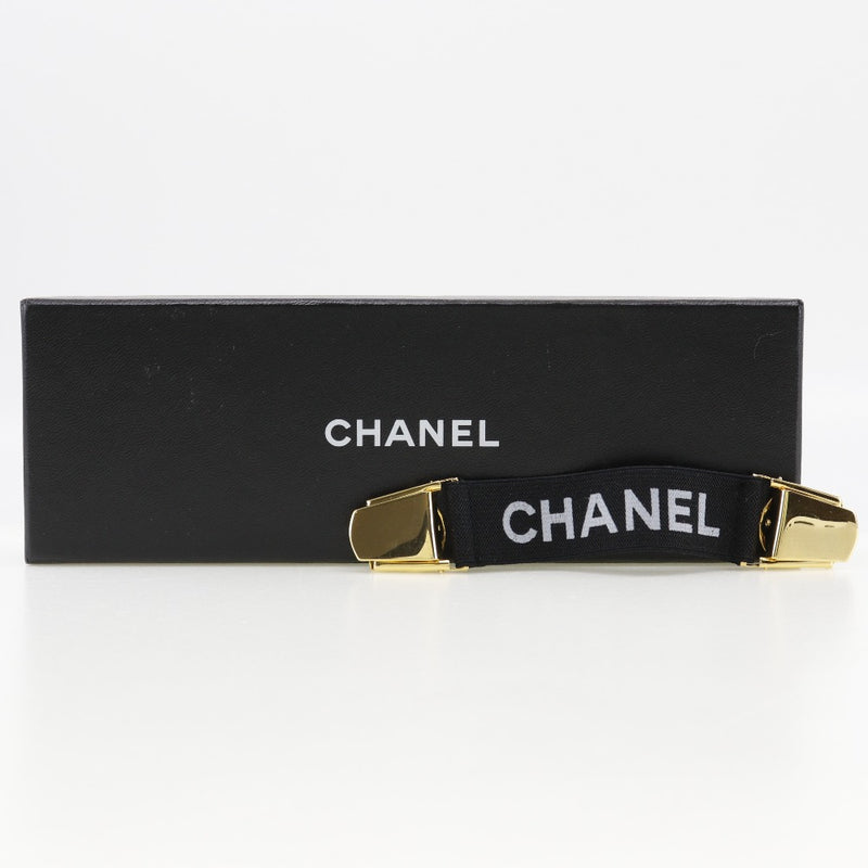 【CHANEL】シャネル
 アームバンド その他雑貨
 クリップ ロゴ ゴム×金メッキ 黒 Arm band レディース