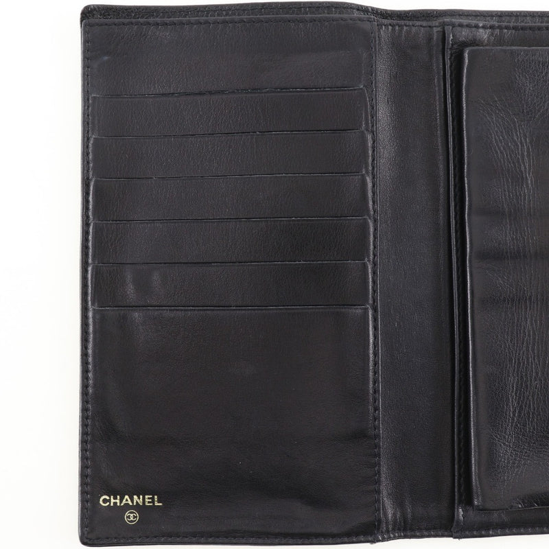 【CHANEL】シャネル
 ココマーク 長財布
 A01429 キャビアスキン 黒 スナップボタン COCO Mark レディース