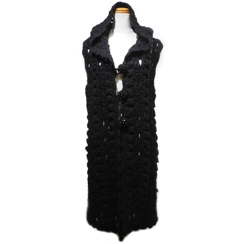 【CHANEL】シャネル
 ロングジレ ベスト
 ココマーク P33522K00900 08A ウール 黒 Long gilet レディース