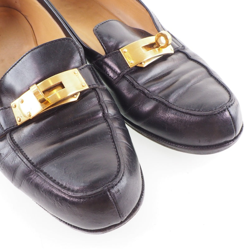 [Hermes] Hermes 
 Mocasín 
 Kelly Leather Black Ladies B-Rank