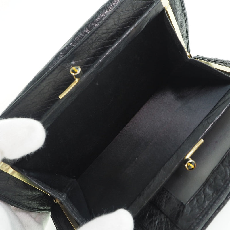 [A.Testoni] A Testoni 
 long wallet 
 Oustric Black Snap button Ladies A-Rank