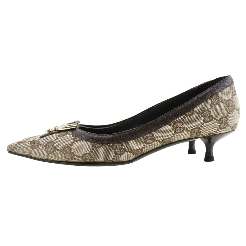 [GUCCI] Gucci 
 Abbey pumps 
 131581 GG Canvas tea ABBEY Ladies