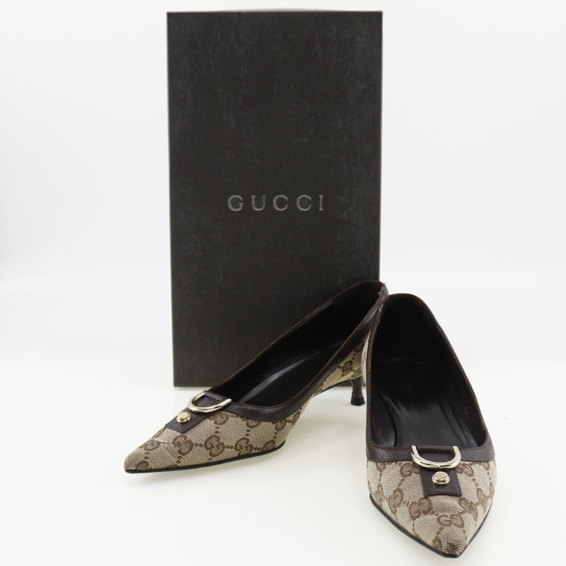 [GUCCI] Gucci 
 Abbey pumps 
 131581 GG Canvas tea ABBEY Ladies