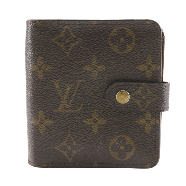 【LOUIS VUITTON】ルイ・ヴィトン
 コンパクトジップ 二つ折り財布
 M61667 モノグラムキャンバス 茶 MI1011刻印 スナップボタン Compact zip ユニセックス