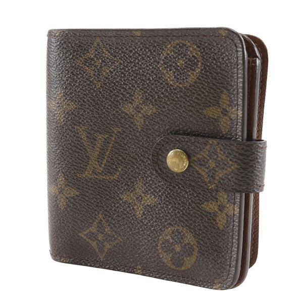 【LOUIS VUITTON】ルイ・ヴィトン
 コンパクトジップ 二つ折り財布
 M61667 モノグラムキャンバス 茶 MI1011刻印 スナップボタン Compact zip ユニセックス