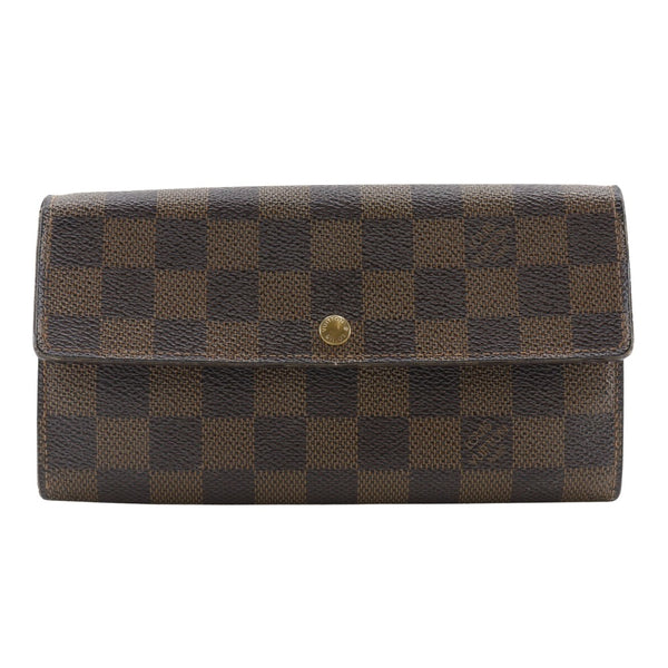 【LOUIS VUITTON】ルイ・ヴィトン
 ポシェット・ポルトモネ・クレディ 長財布
 N61724 ダミエキャンバス 茶 CA0015刻印 スナップボタン Pochette Porto Monnet Credit ユニセックス