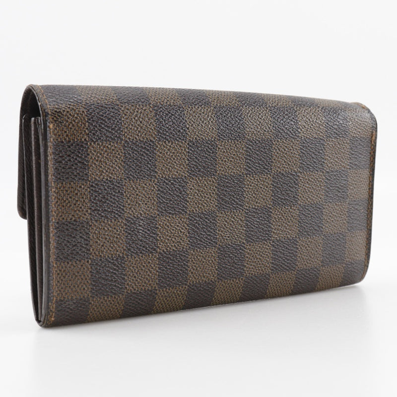 【LOUIS VUITTON】ルイ・ヴィトン
 ポシェット・ポルトモネ・クレディ 長財布
 N61724 ダミエキャンバス 茶 CA0015刻印 スナップボタン Pochette Porto Monnet Credit ユニセックス