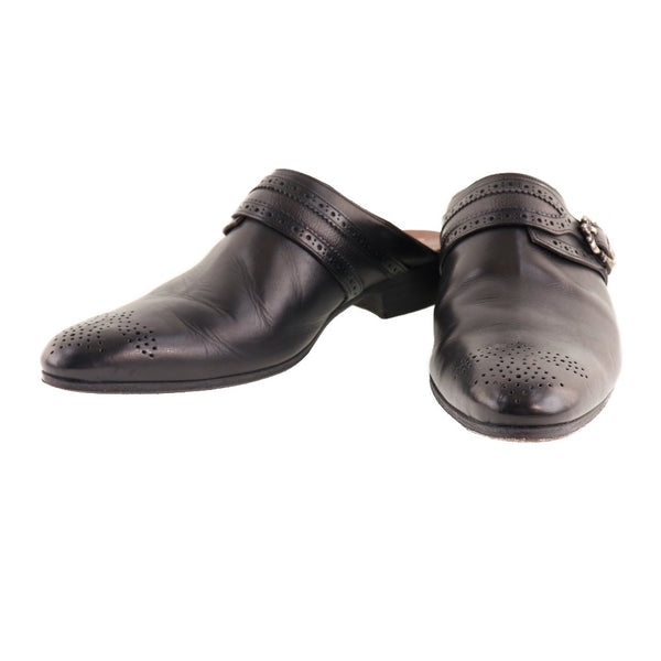 [Foot the Coacher] FUTS COC de 
 Sandalias de sandalias de la banda 
 Sandalias de cinta negra de cuero para hombres