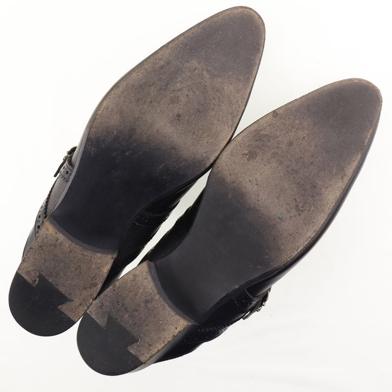 [FOOT THE COACHER] Futs Coc from 
 Belt sandals sandals 
 Leather Black BELT SANDALS Men's