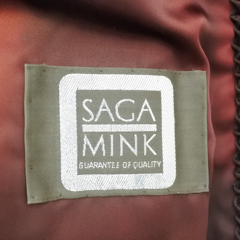 [Saga Mink] Sagamink 
 Abrigo de pelaje largo 
 Mink Tea Long Coat Damas