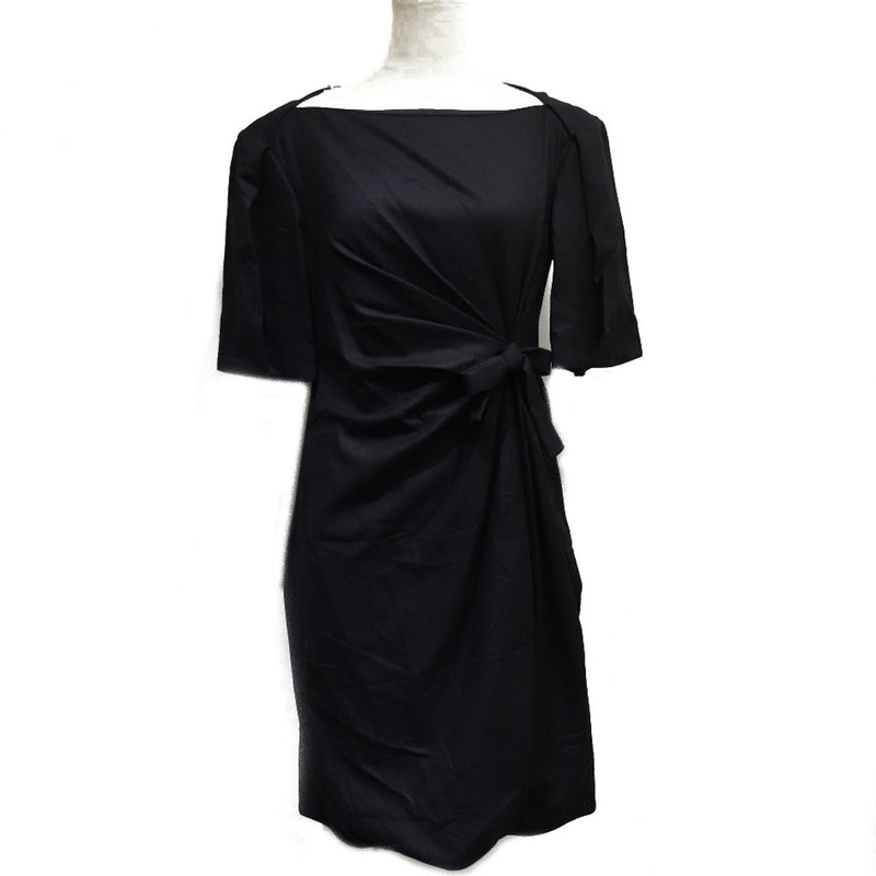 [GUCCI] Gucci 
 Ribbon design dress 
 179743.zq006 Wool Black Ribbon Design Ladies