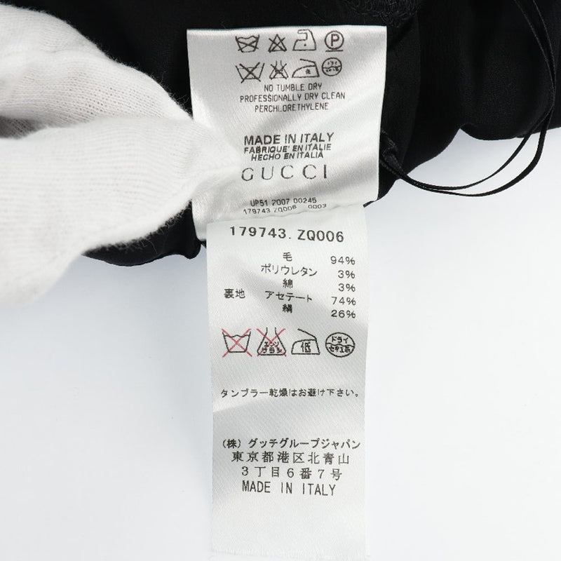 [Gucci] Gucci 
 Vestido de diseño de cinta 
 179743.zq006 Damas de diseño de cinta negra de lana