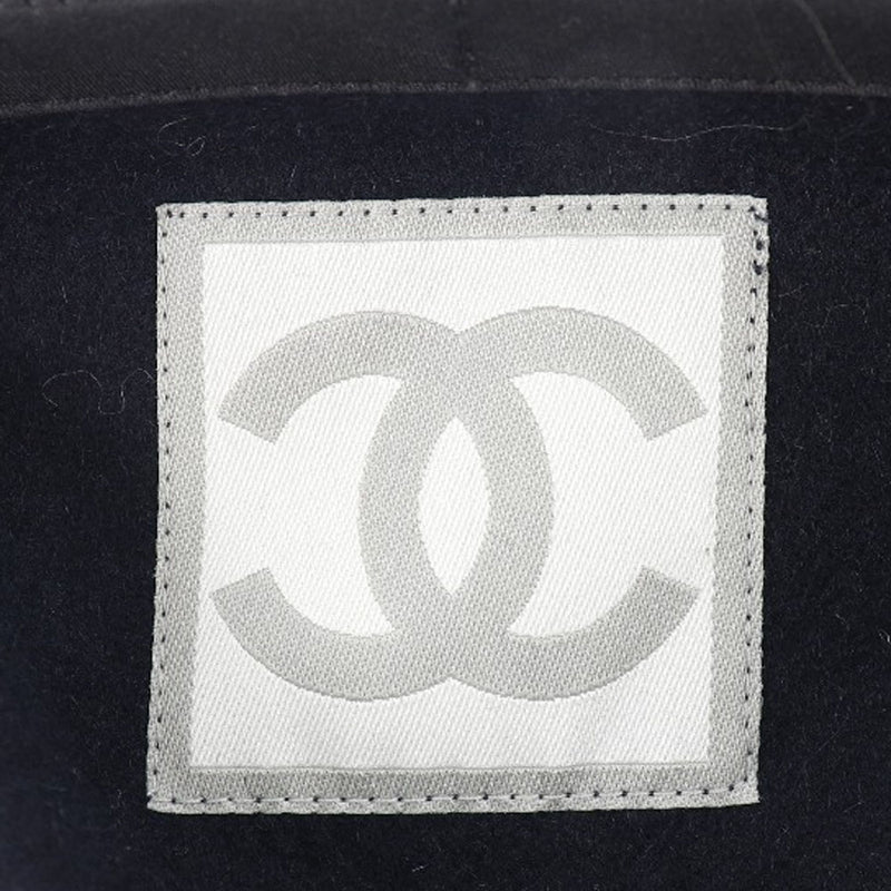 [Chanel] Chanel 
 Falda de línea deportiva 
 Correo de logotipo de falda envolvente P24060V14563 04A LINA NEGRA DE LANA NEGRA LINE Damas A-Rank