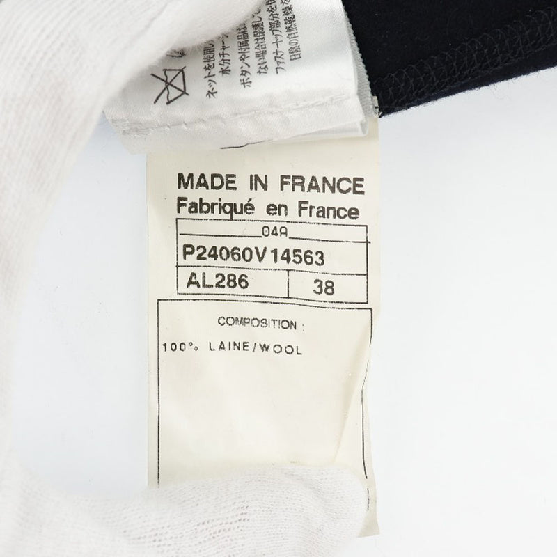 [Chanel] Chanel 
 Falda de línea deportiva 
 Correo de logotipo de falda envolvente P24060V14563 04A LINA NEGRA DE LANA NEGRA LINE Damas A-Rank