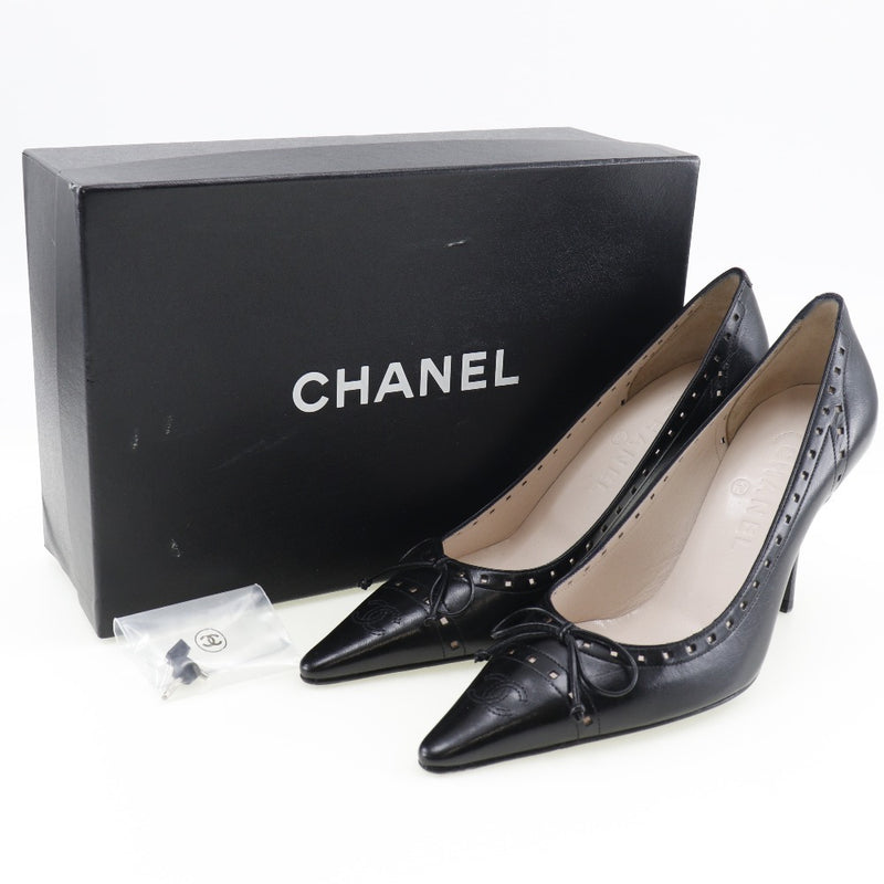 [CHANEL] Chanel 
 Cocomark pumps 
 G24518 Leather Black Coco Mark Ladies