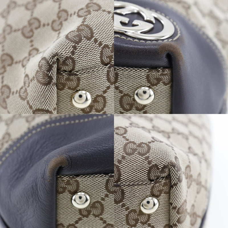 [Gucci] Gucci 
 Newbrid手提袋 
 169946 GG帆布棕色肩部A5磁铁型新女士