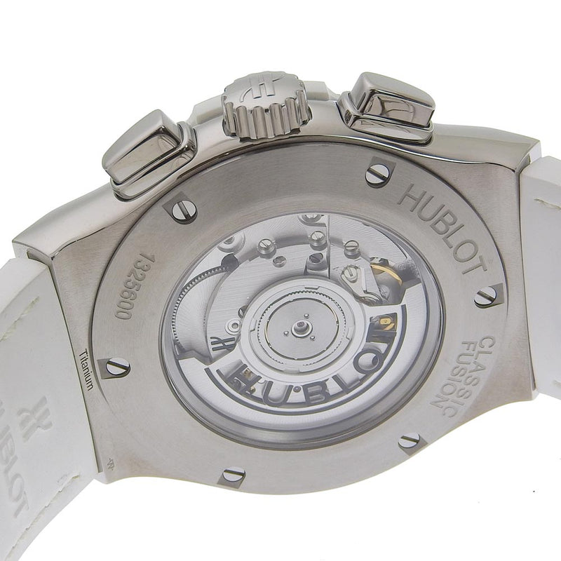 【HUBLOT】ウブロ
 アエロフュージョン 腕時計
 525.NE.0127.LR ステンレススチール×ラバー 白 自動巻き クロノグラフ 黒文字盤 Aero fusion メンズA+ランク