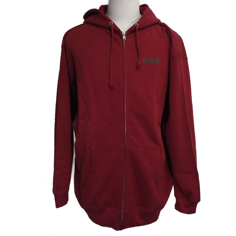 [Bagarch] Vagath 
 로즈 지퍼 까마귀 까마귀 
 Hoody 22 Aw BH-1478 Cotton Burgundy Red Rose Zip Hoodie 남자 A 등급