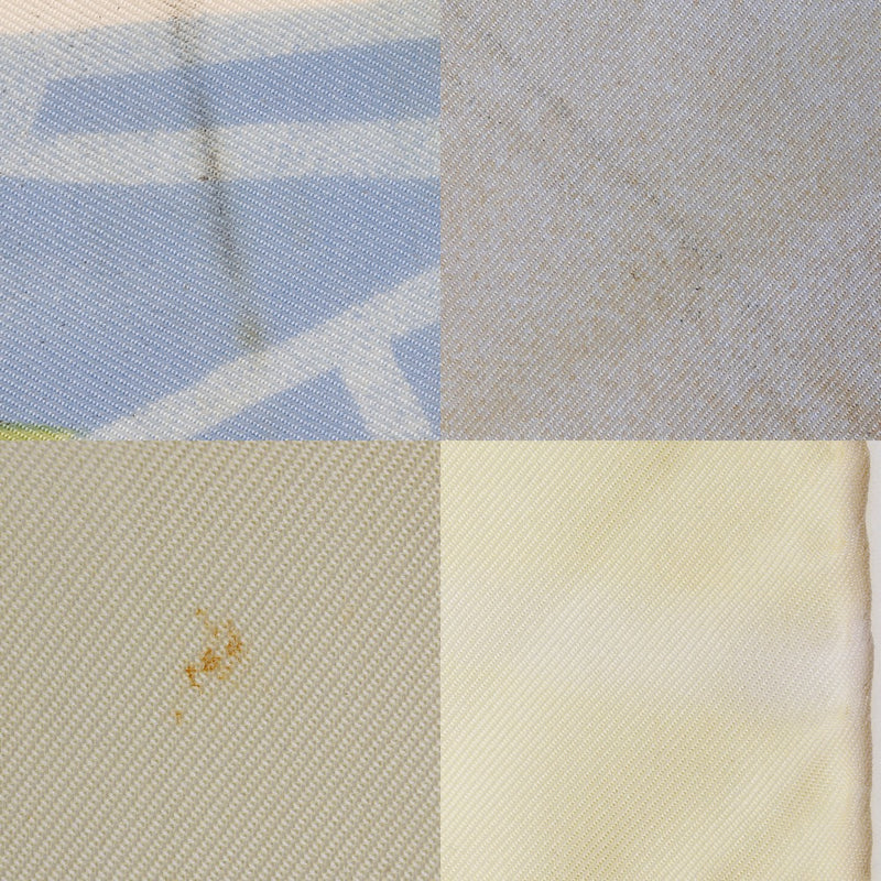 [席琳]席琳 
 围巾 
 热带图案丝绸黄/蓝色女士