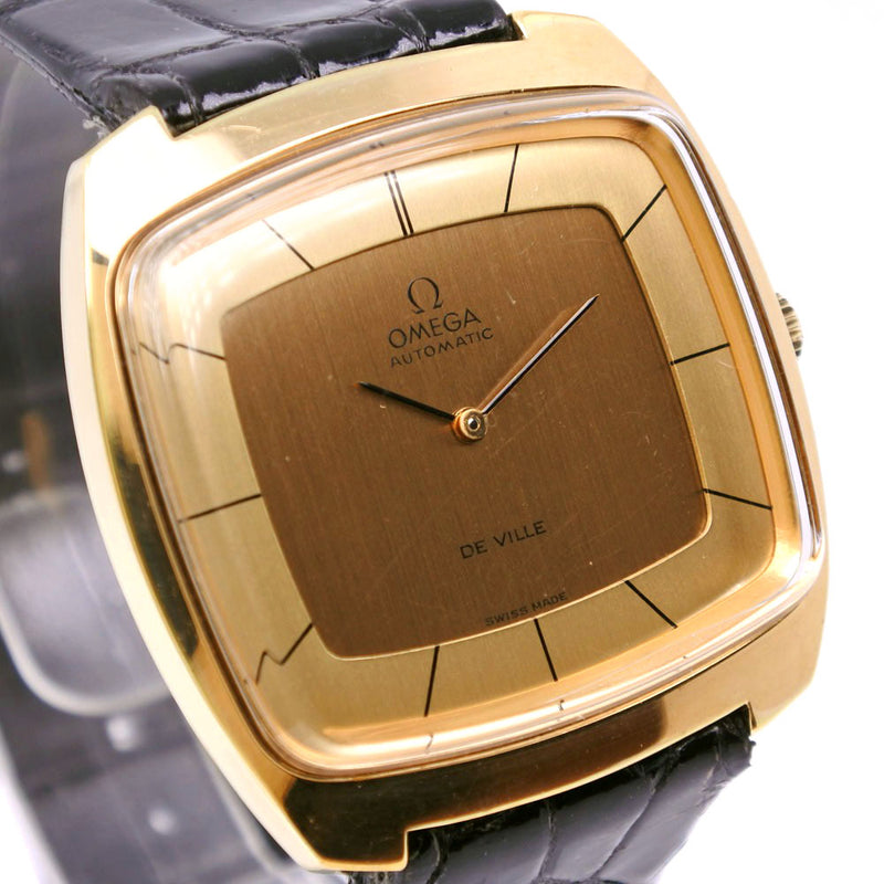 【OMEGA】オメガ
 デビル/デヴィル 腕時計
 アンティーク cal.711 151.0051 金メッキ×クロコダイル ゴールド 自動巻き ゴールド文字盤 De Ville メンズ