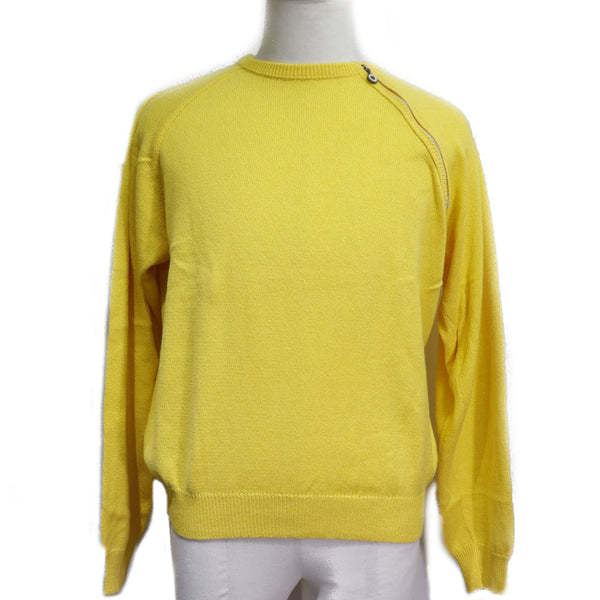 [Versace] Versace 
 Suéter Giannivel Sato 
 Diseño de cremallera lateral de algodón amarillo gianni versace para hombres