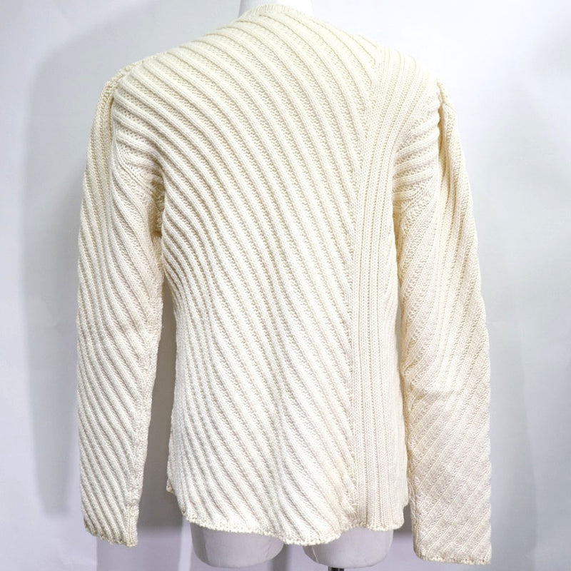 【HERMES】エルメス
 ケーブルニット セーター
 ウール 白 Cable knit メンズ