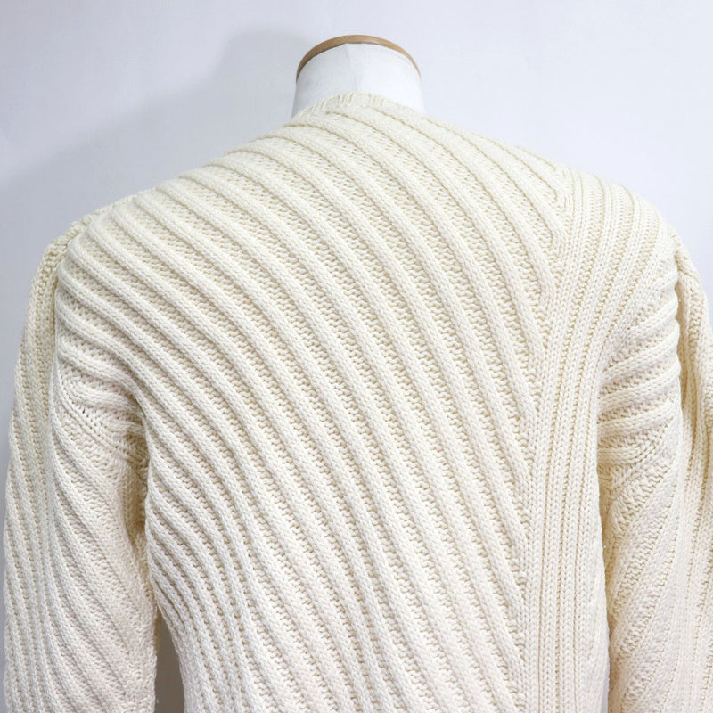 【HERMES】エルメス
 ケーブルニット セーター
 ウール 白 Cable knit メンズ