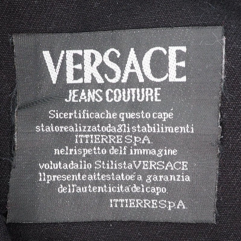[Versace] Versace Jeans 
 Botón Fly Chino Pants 
 Algodón negro botón mosca para hombres