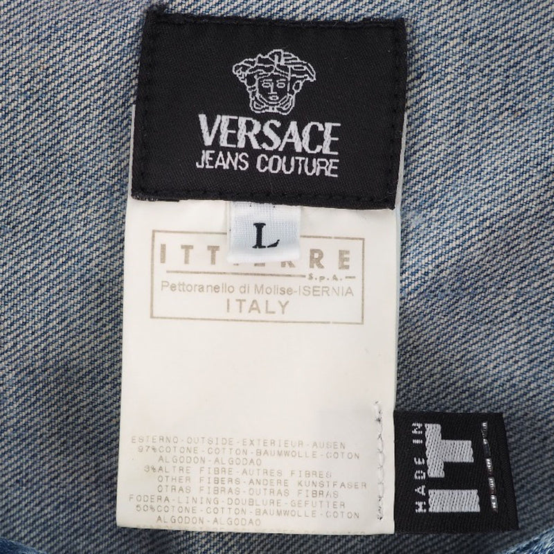 [Versace]范思哲牛仔裤 
 牛仔外套 
 牛仔布浅蓝色的男士A级