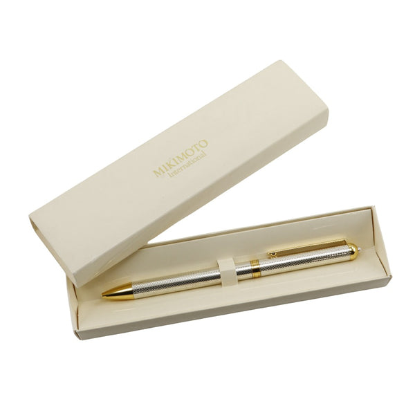 MIKIMOTO デスクペン シルバー・ゴールド Mikimoto] Mikimoto Baby pearl ballpoint pen Metal Silver