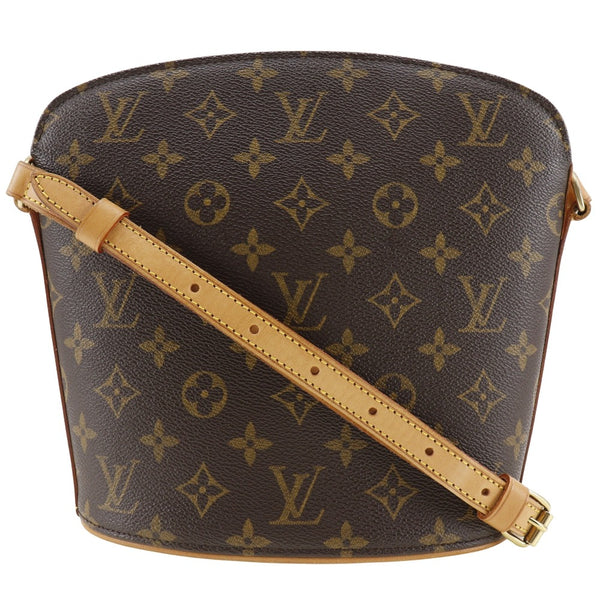 【LOUIS VUITTON】ルイ・ヴィトン
 ドルーオ ショルダーバッグ
 M51290 モノグラムキャンバス 茶 VI1001刻印 斜め掛け ファスナー Drouot レディース