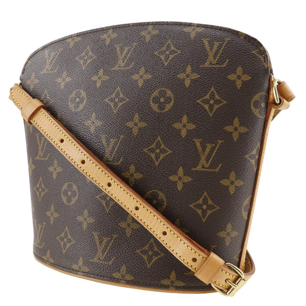 【LOUIS VUITTON】ルイ・ヴィトン
 ドルーオ ショルダーバッグ
 M51290 モノグラムキャンバス 茶 VI1001刻印 斜め掛け ファスナー Drouot レディース