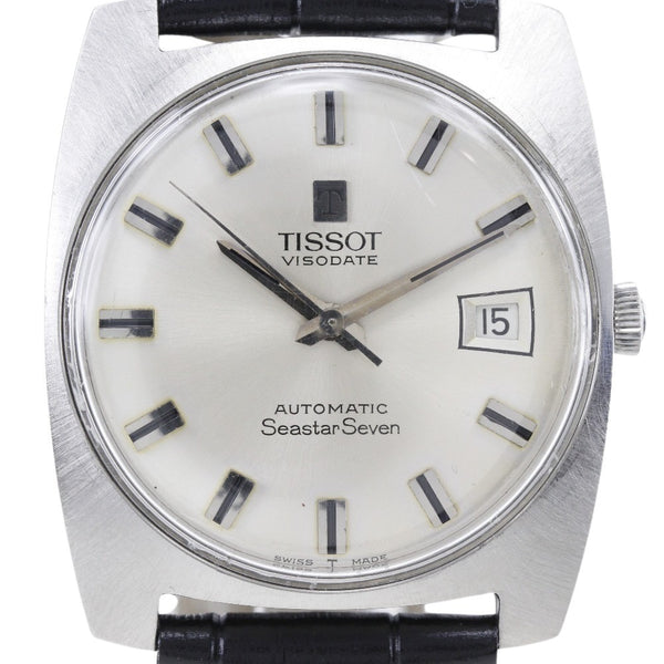 [Tissot] Tiso 
 Seystar Seven Watch 
 Stainless steel x leather automatic winding silver dial SEA STAR SEVEN Men